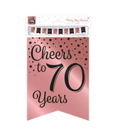 Banner 70 Jaar Roze Zwart 6m